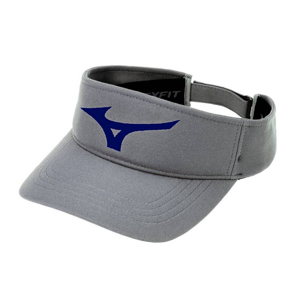 Mizuno Men's Diamond Baseball Visor Grey/Royal (370275-DOP)